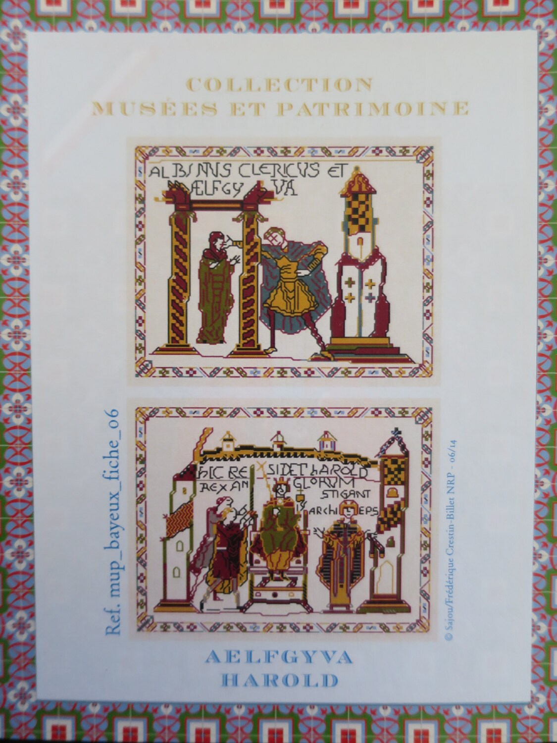 Sajou Museum & Heritage Bayeux Tapestry Embroidery Kit- Aelfgyva and Harold
