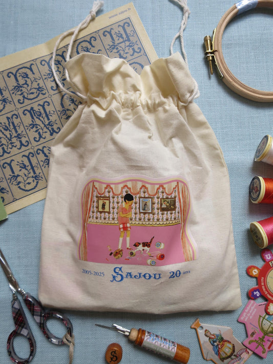 Sajou Limited Edition Gift Bag for Stitchers – Little Girl and Her Cat