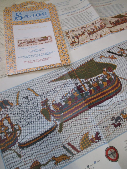 Sajou Museum & Heritage Bayeux Tapestry Embroidery Chart- Harold's Embarkment at Normany