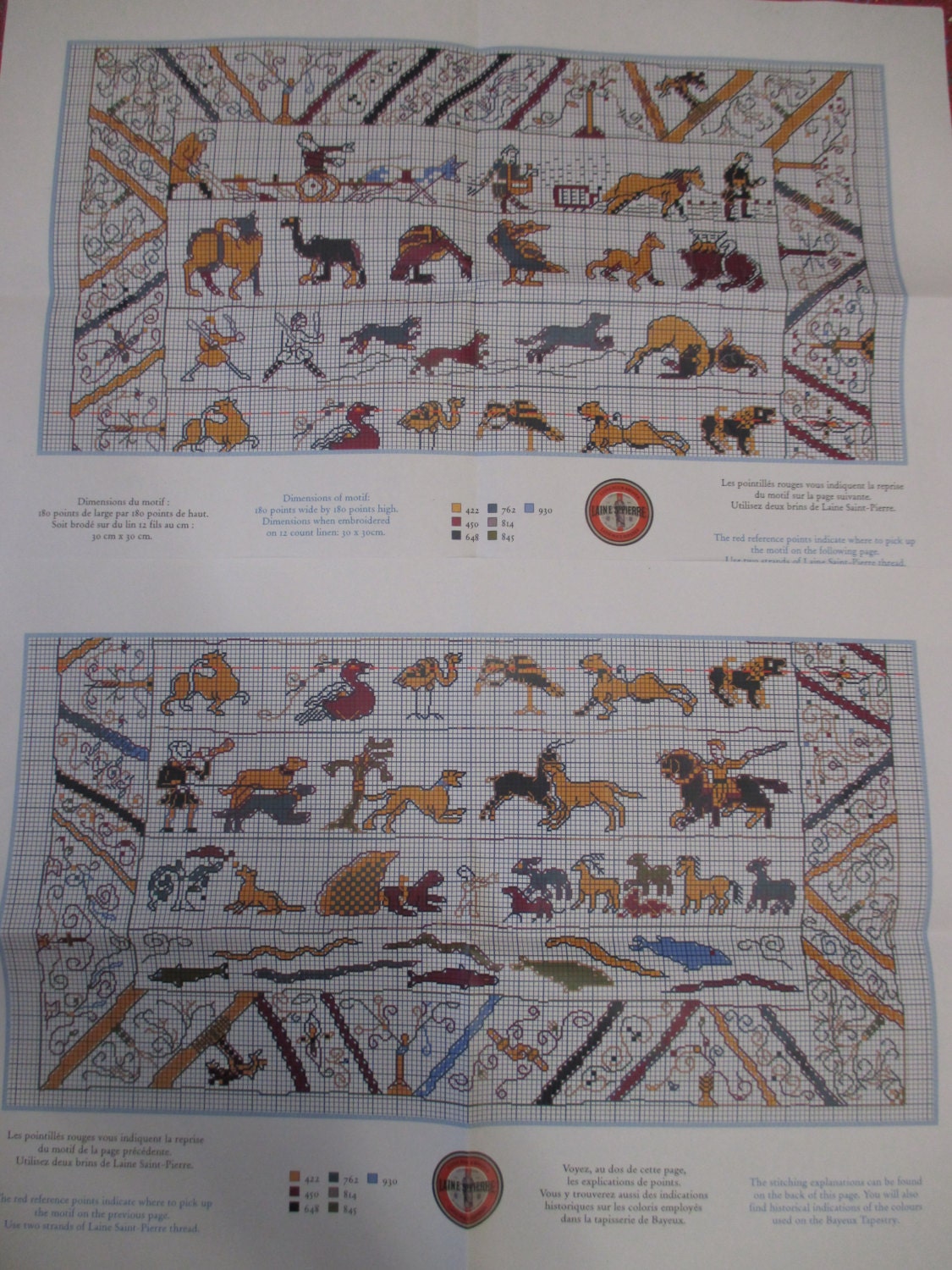 Sajou Museum & Heritage Bayeux Tapestry Embroidery Chart- Bayeux Animals