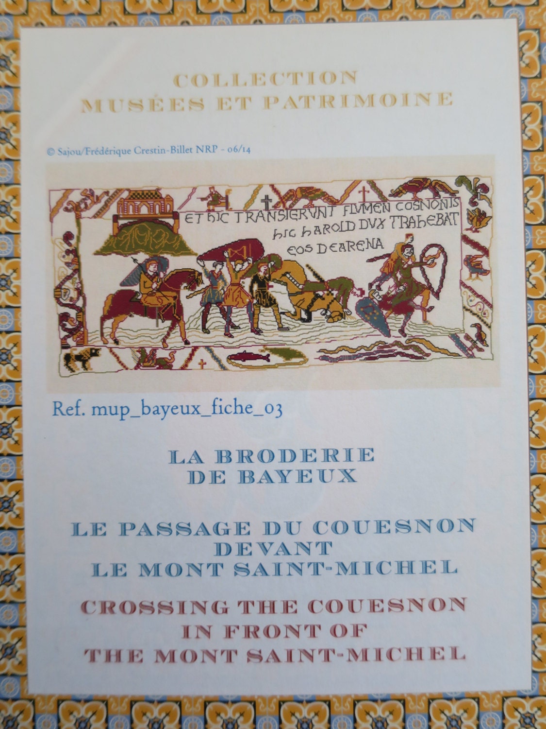 Sajou Museum & Heritage Bayeux Tapestry Embroidery Chart- Crossing the Couesnon