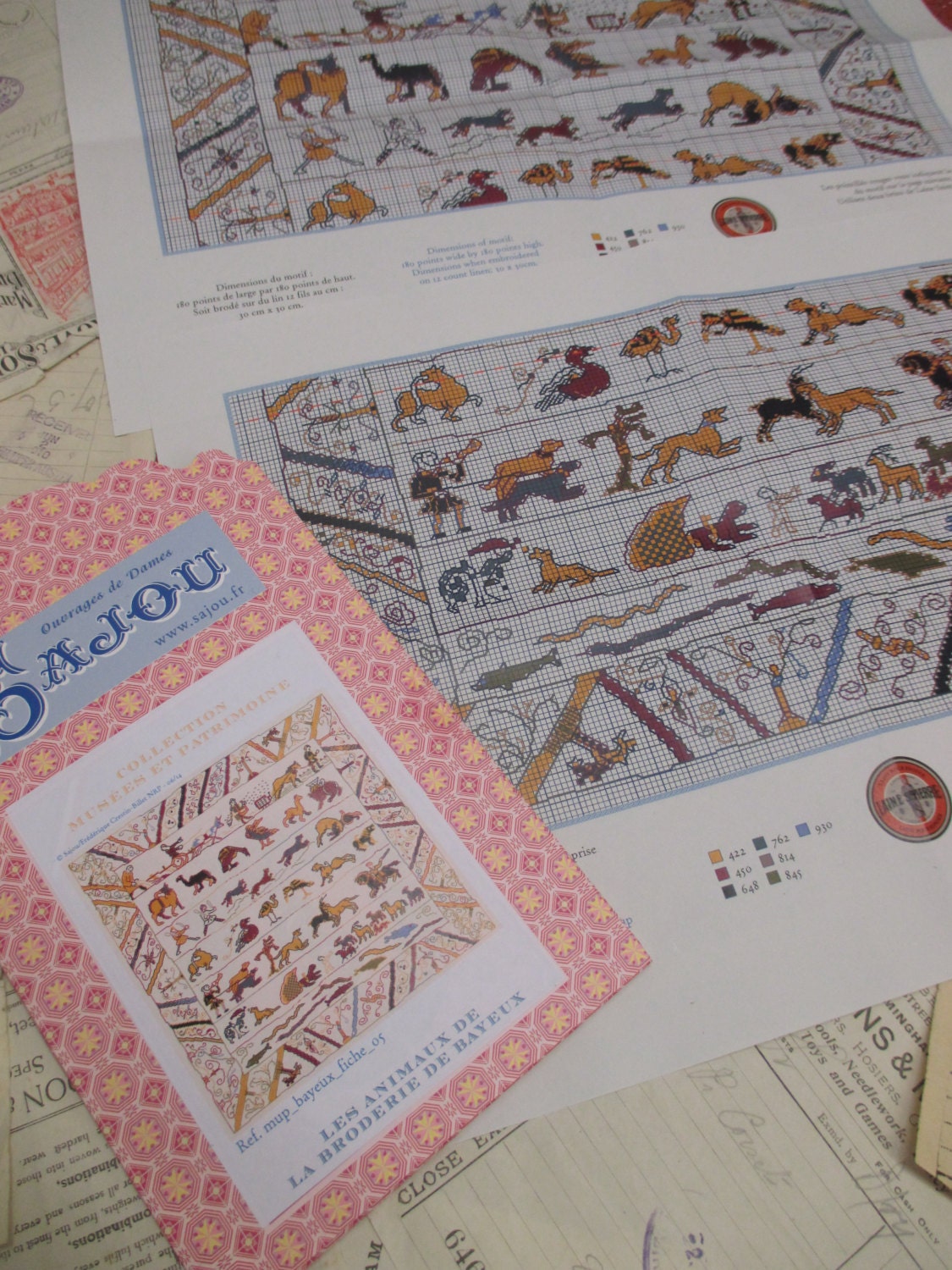 Sajou Museum & Heritage Bayeux Tapestry Embroidery Chart- Bayeux Animals