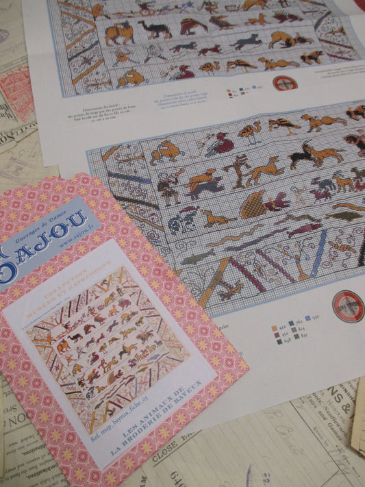Sajou Museum & Heritage Bayeux Tapestry Embroidery Chart- Bayeux Animals