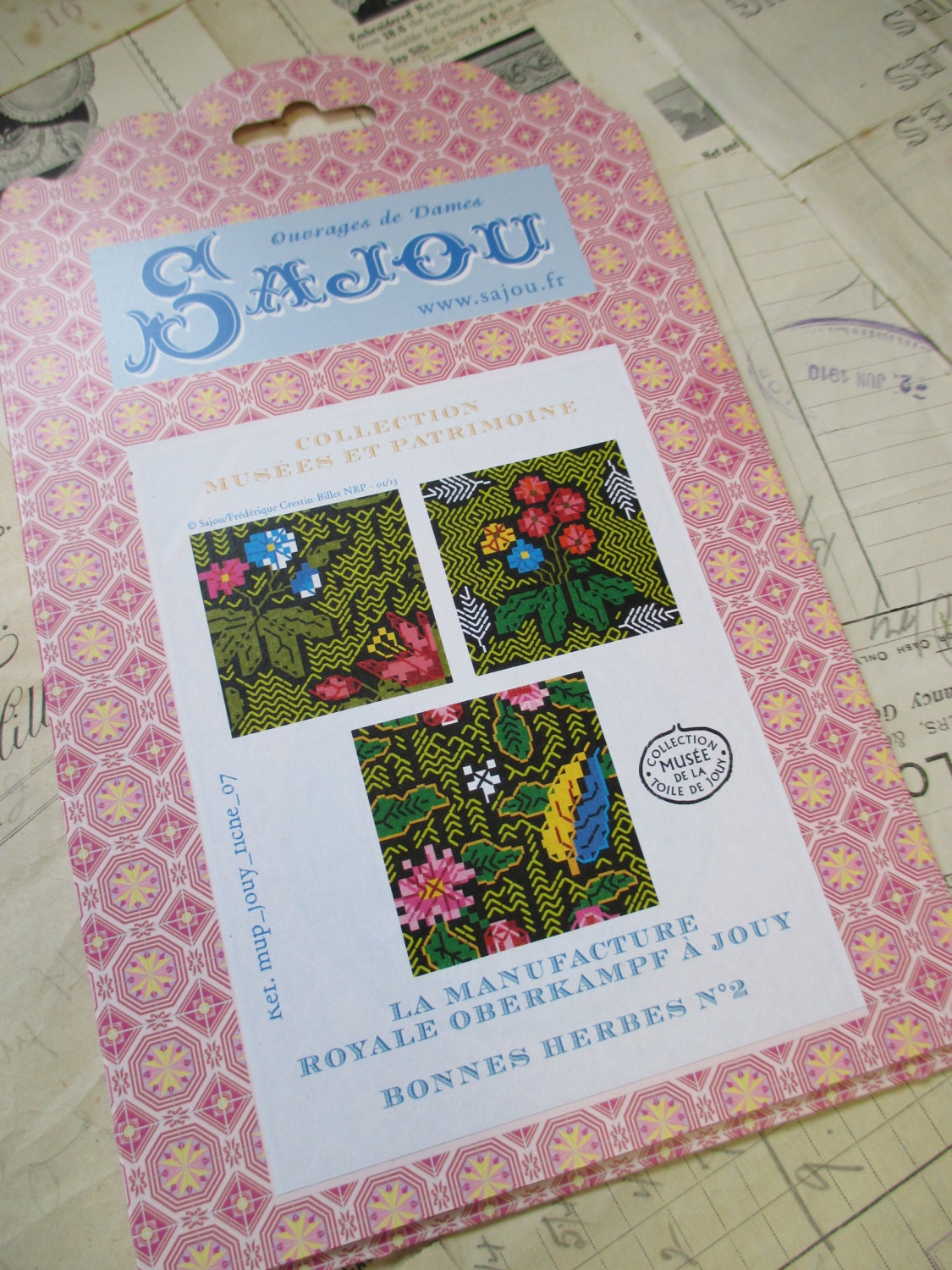 Sajou Museum & Heritage Toile du Jouy Embroidery Chart- Les Bonnes Herbes No.2