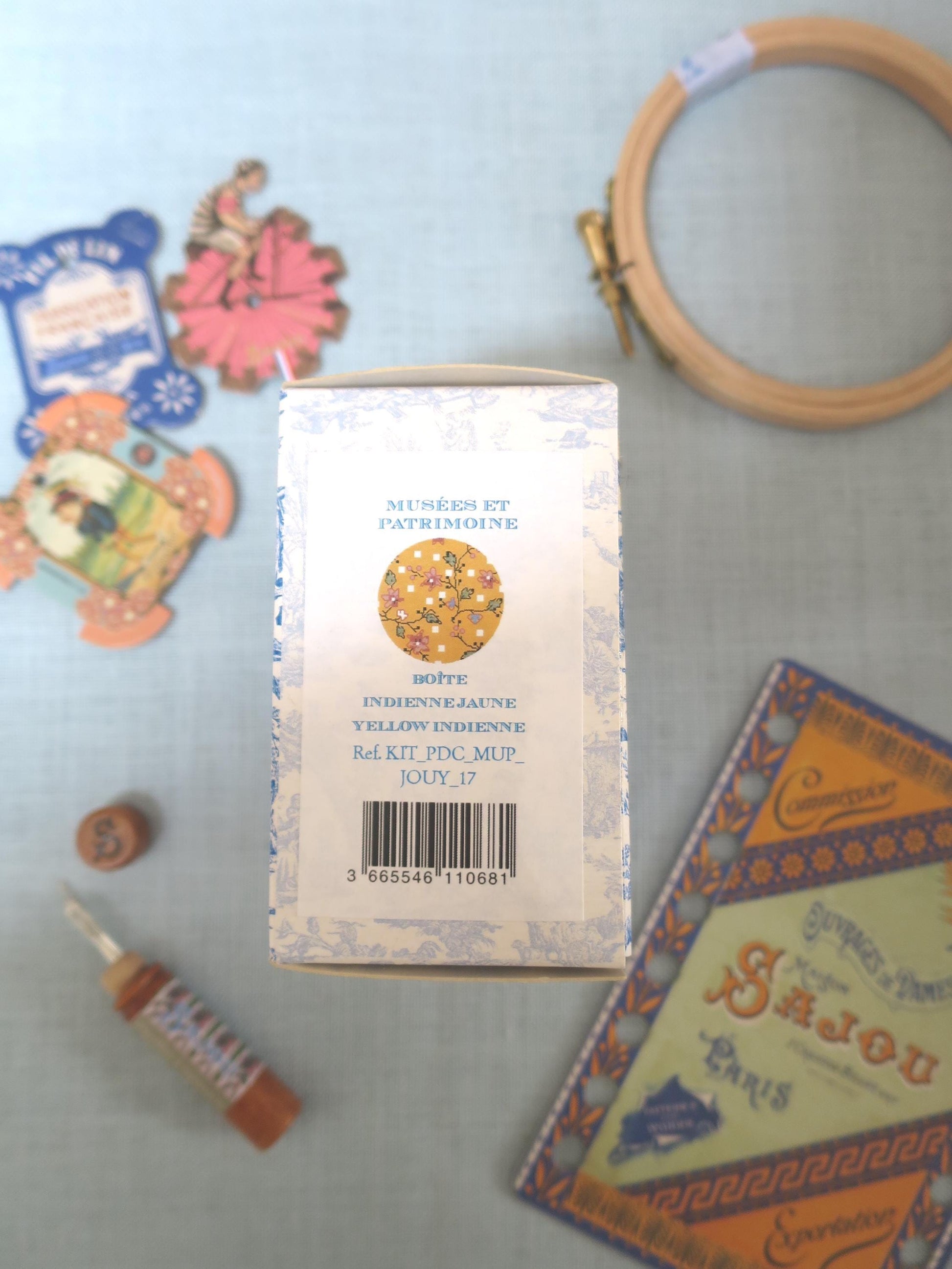 Sajou Cross Stitch Embroidery Kit- Yellow Indienne Pot