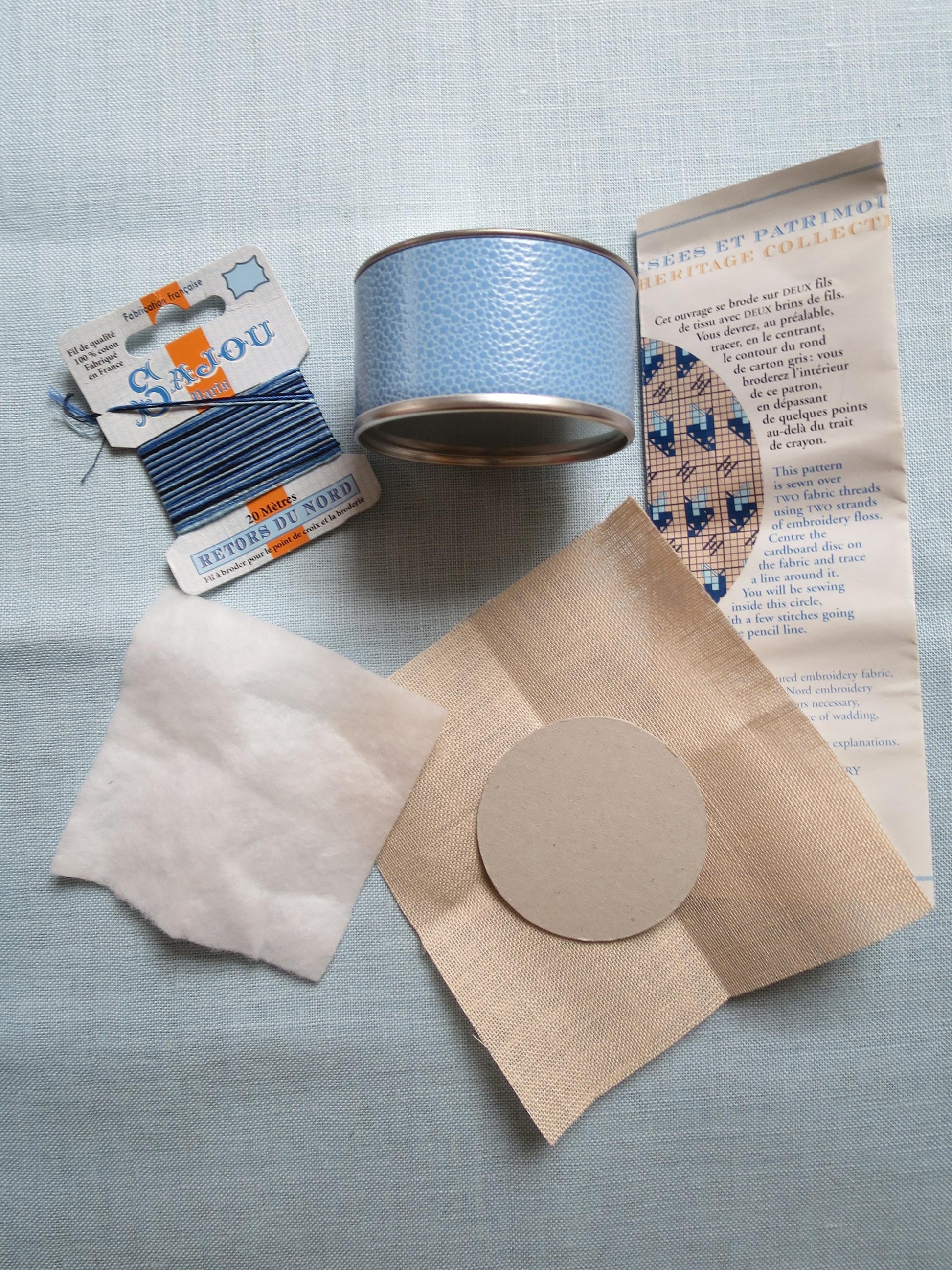 Sajou Cross Stitch Embroidery Kit- Blue Mignonnette Pot