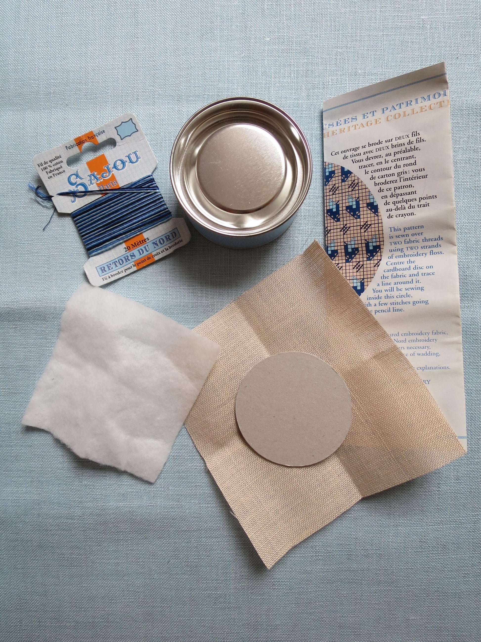 Sajou Cross Stitch Embroidery Kit- Blue Mignonnette Pot