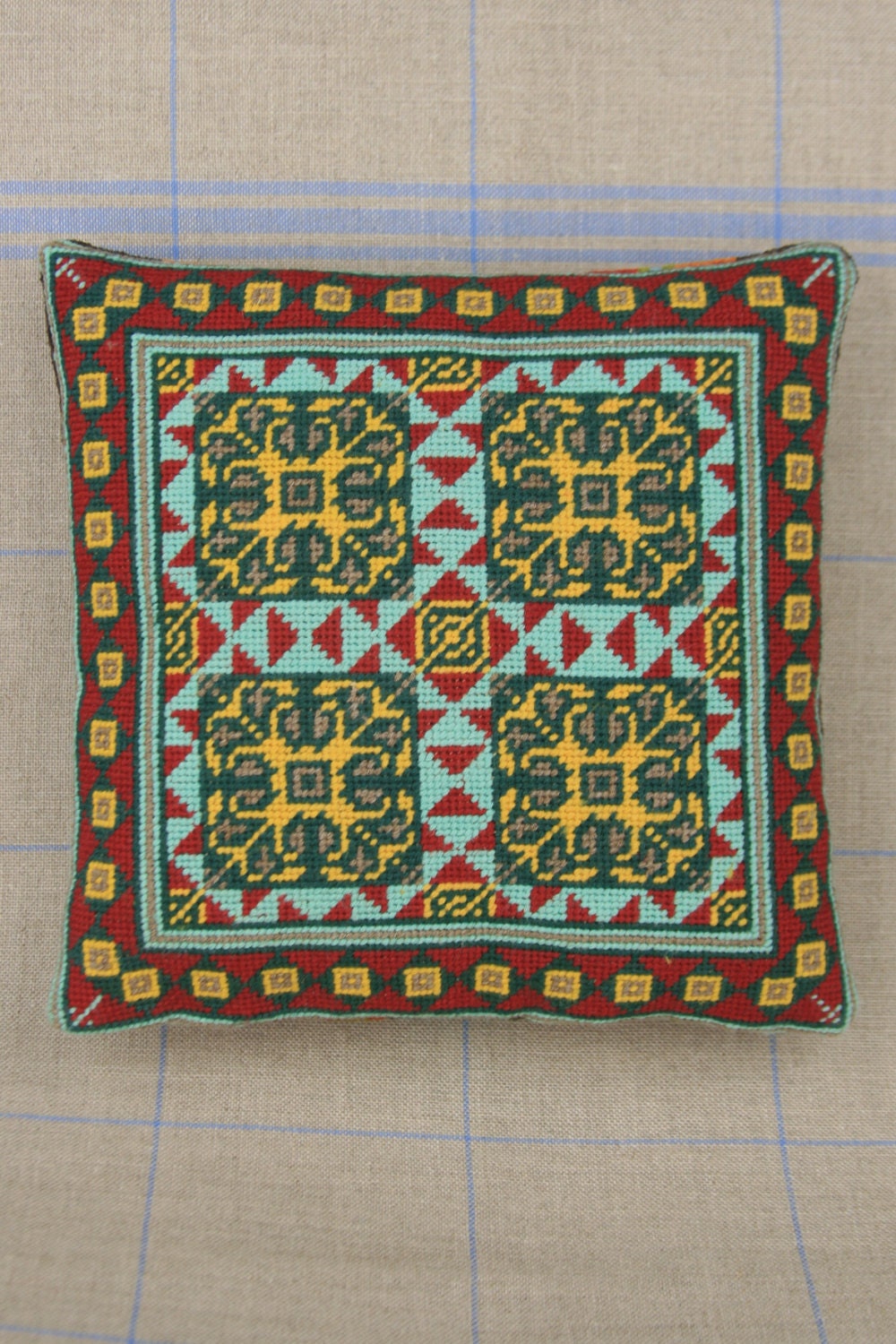 Sajou French Cement Tile Basketweave Needlepoint Tapestry Kit- Lagorce