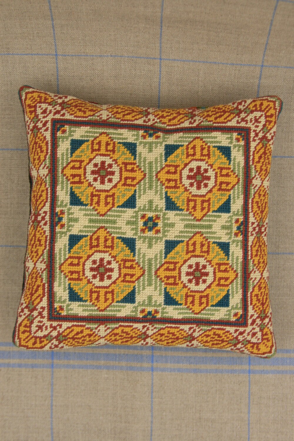 Sajou French Cement Tile Basketweave Needlepoint Tapestry Kit- Sauzet