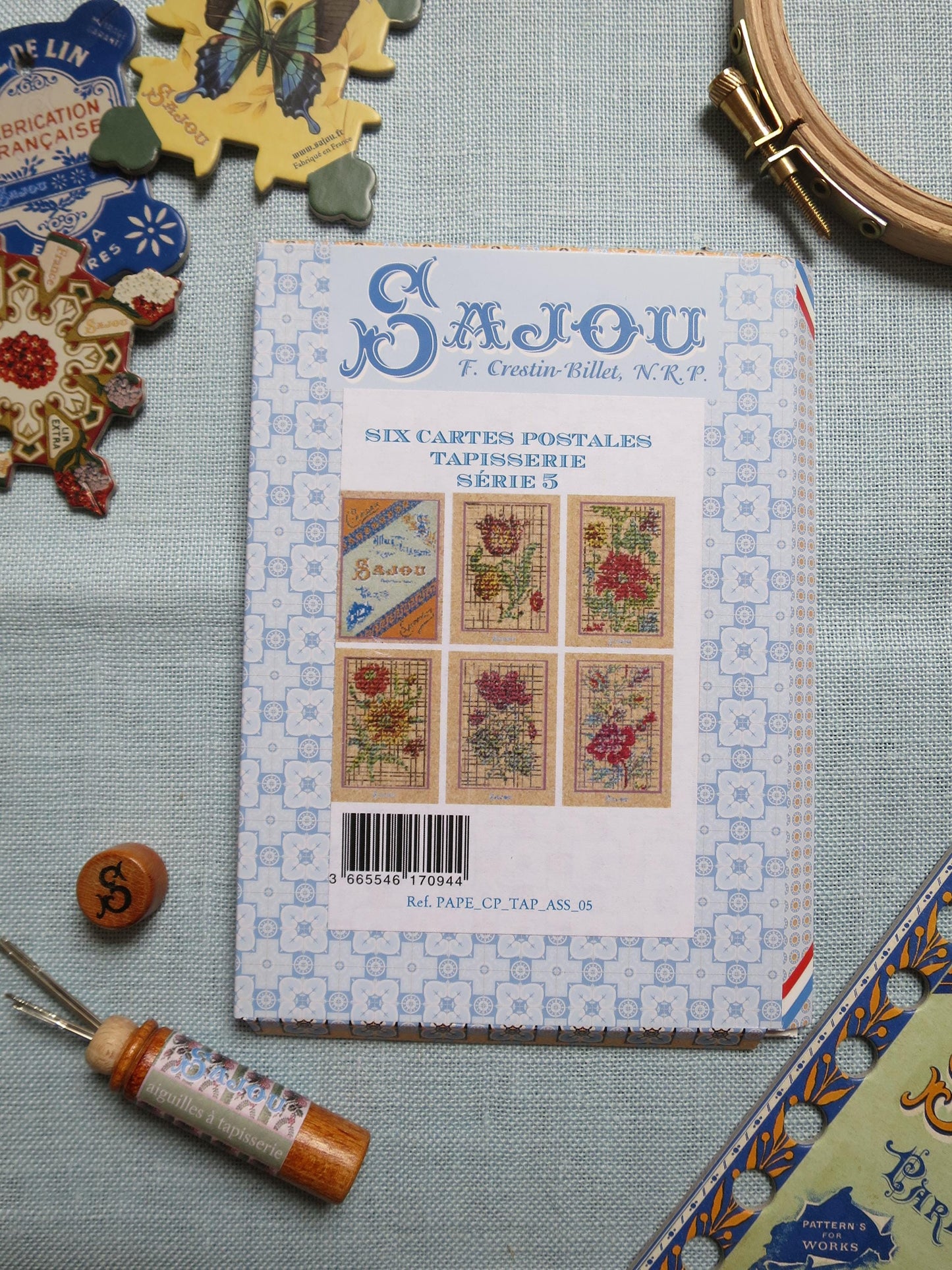 Sajou 6 Cross Stitch Chart Postcards- Serie 5- Flowers
