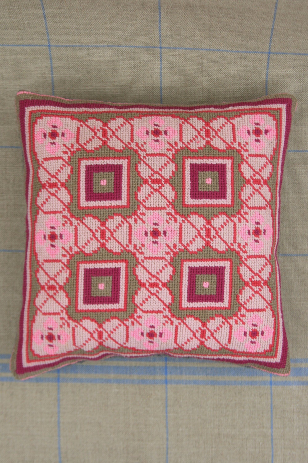 Sajou French Cement Tile Basketweave Needlepoint Tapestry Kit- Mirabel