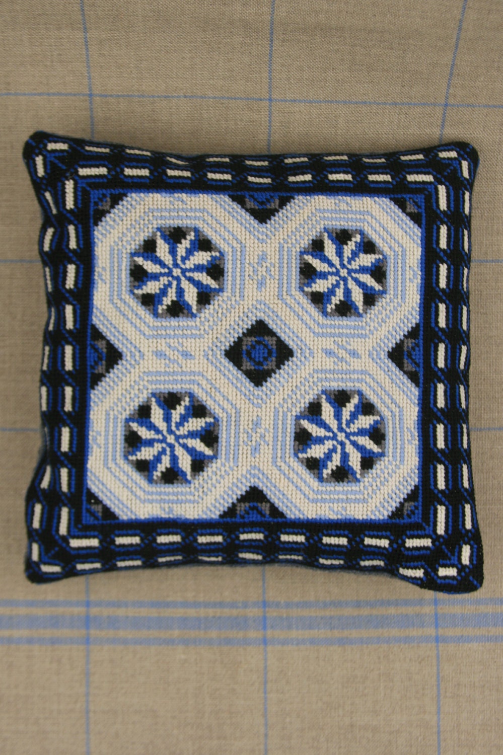 Sajou French Cement Tile Basketweave Needlepoint Tapestry Chart- Donzere