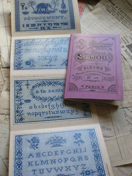 Sajou Mauve Cross Stitch Album 102- French Vintage Samplers