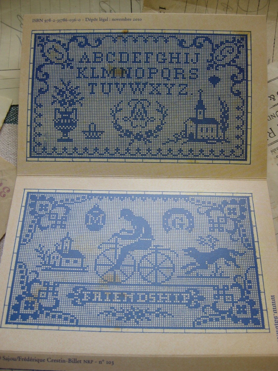 Sajou Mauve Cross Stitch Album 103- French Vintage Samplers