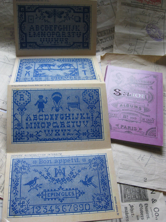 Sajou Mauve Cross Stitch Album 103- French Vintage Samplers
