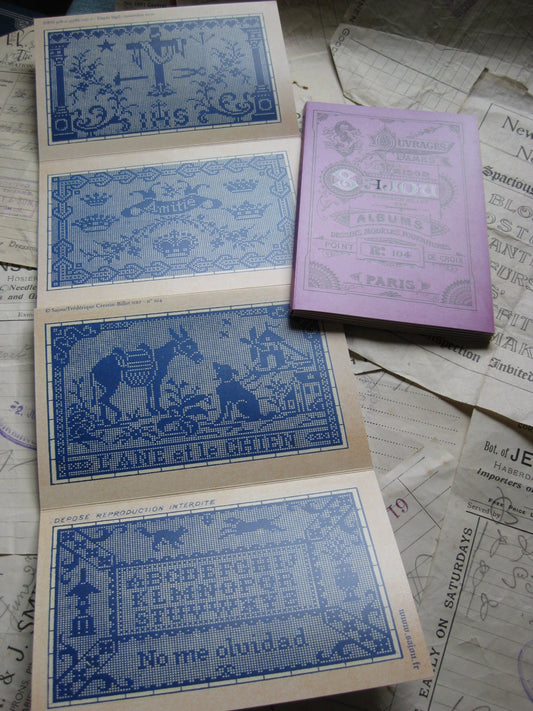 Sajou Mauve Cross Stitch Album 104- French Vintage Samplers