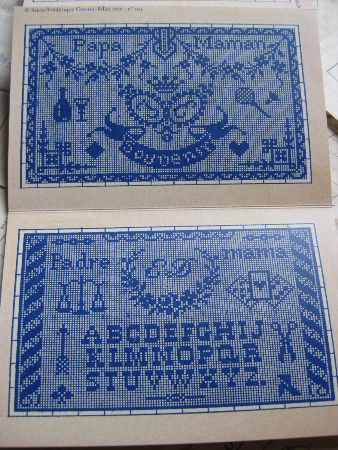Sajou Mauve Cross Stitch Album 104- French Vintage Samplers