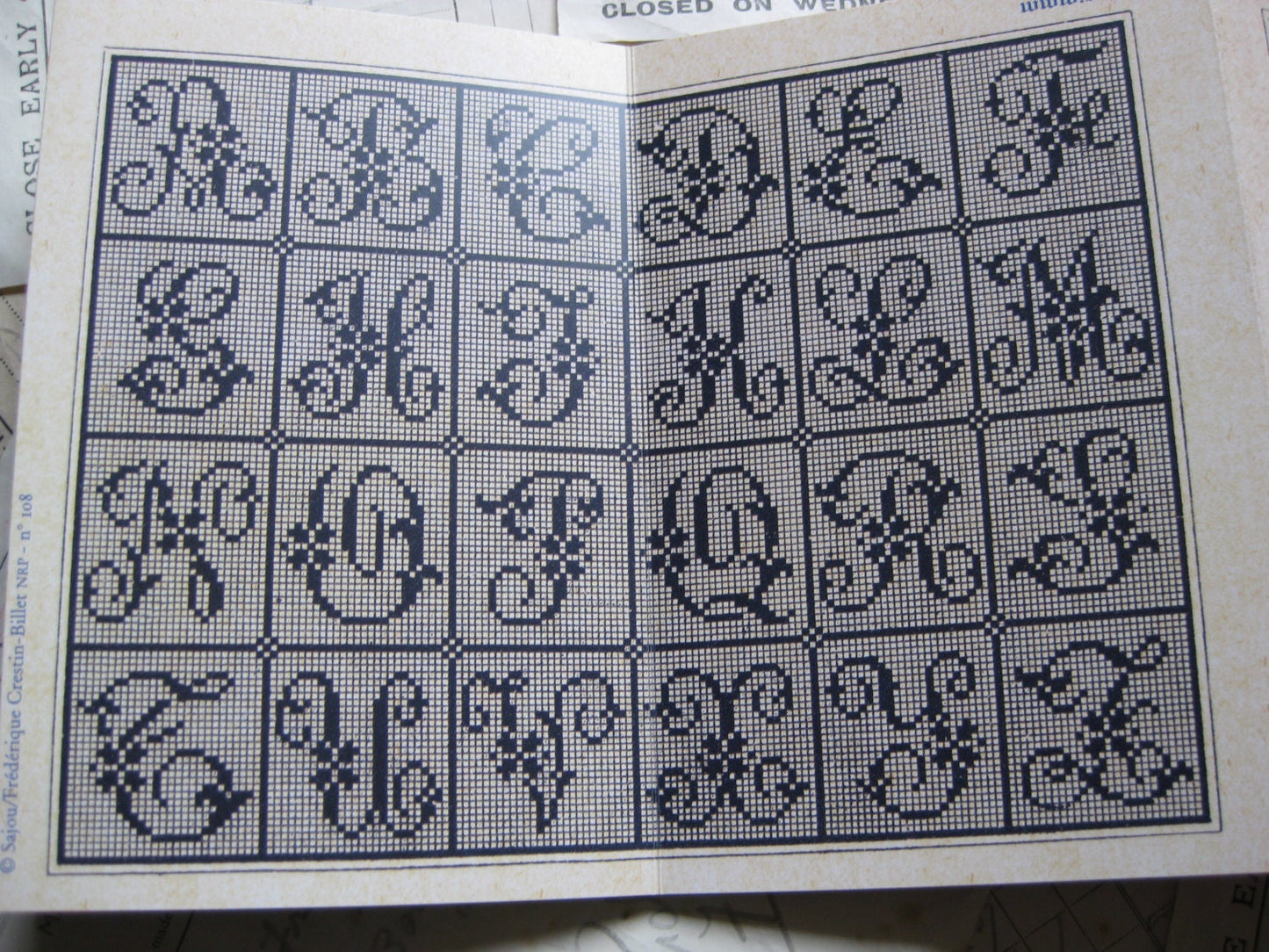 Sajou Mauve Cross Stitch Album 108- French Vintage Alphabets