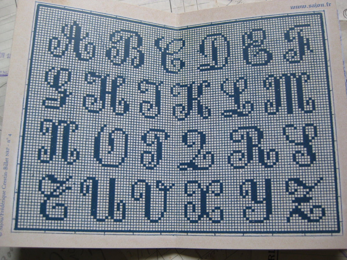 Sajou Blue Cross Stitch Album No.4- French Vintage Alpabets