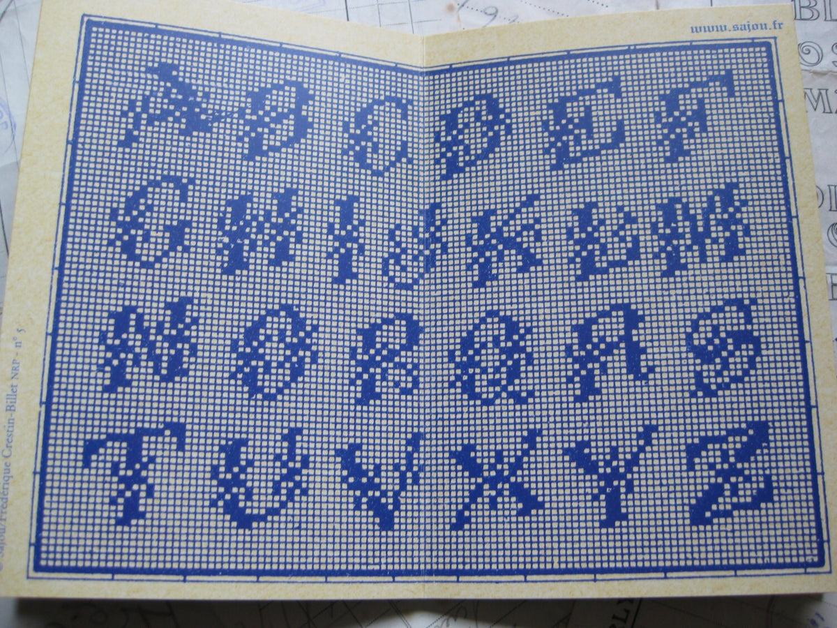 Sajou Blue Cross Stitch Album No.5- French Vintage Alphabets