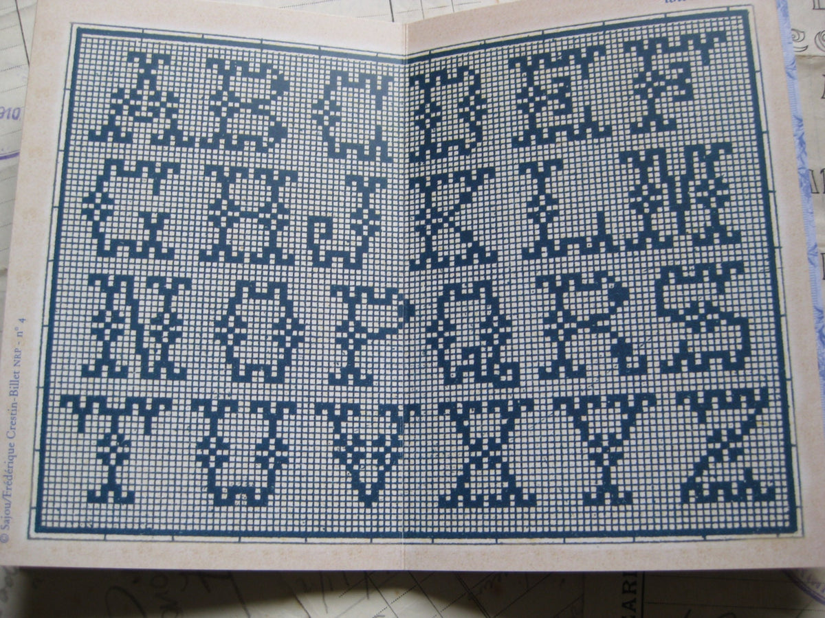 Sajou Blue Cross Stitch Album No.4- French Vintage Alpabets