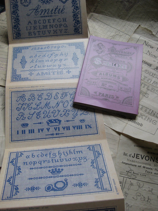 Sajou Mauve Cross Stitch Album 101- French Vintage Samplers