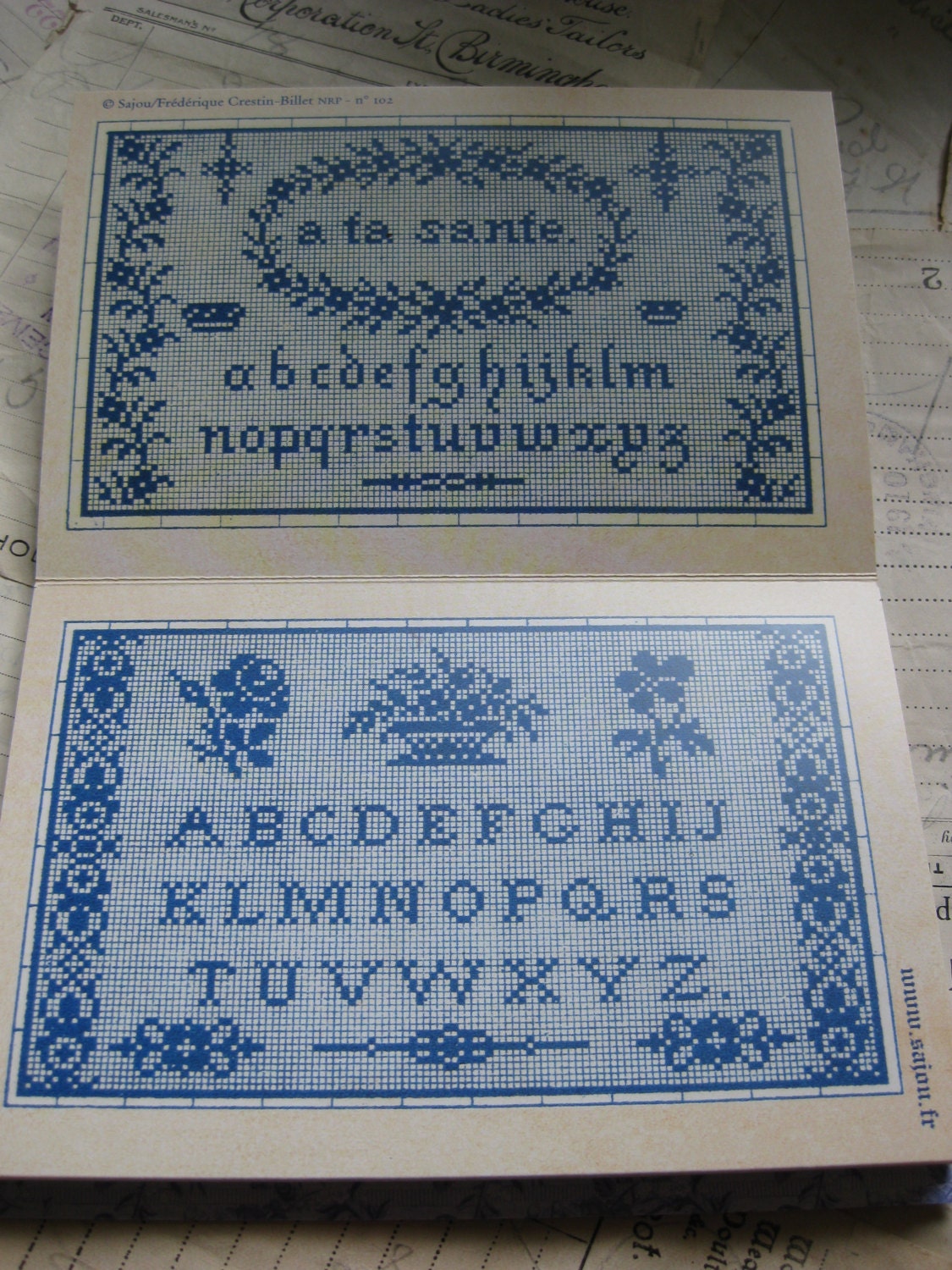 Sajou Mauve Cross Stitch Album 102- French Vintage Samplers