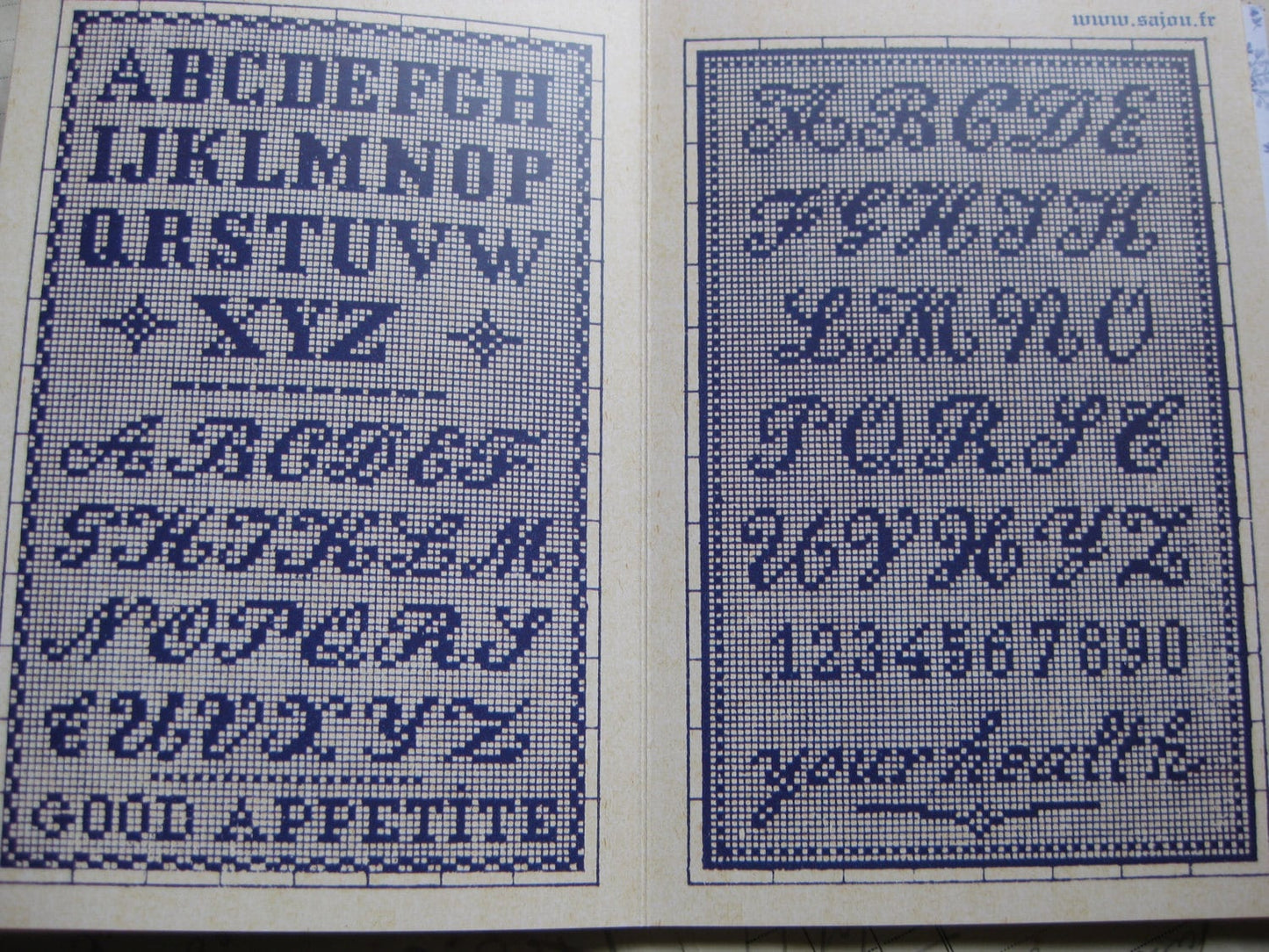 Sajou Mauve Cross Stitch Album 105- French Vintage Alphabet Samplers