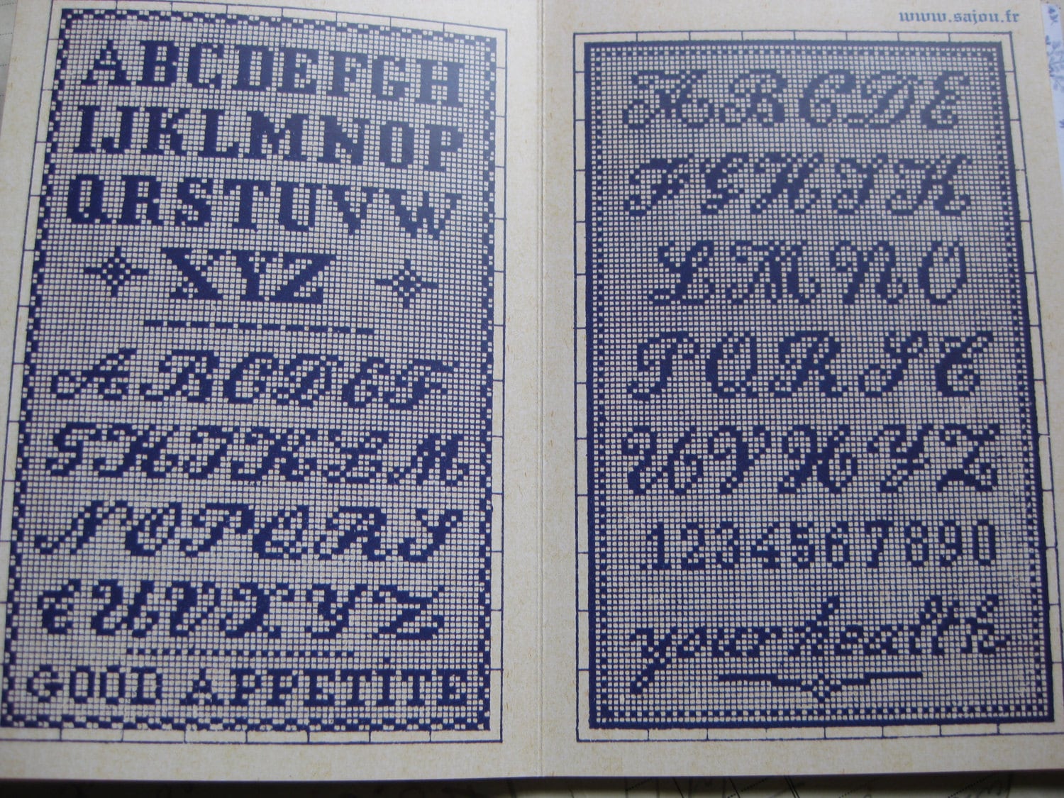 Sajou Mauve Cross Stitch Album 105- French Vintage Alphabet Samplers