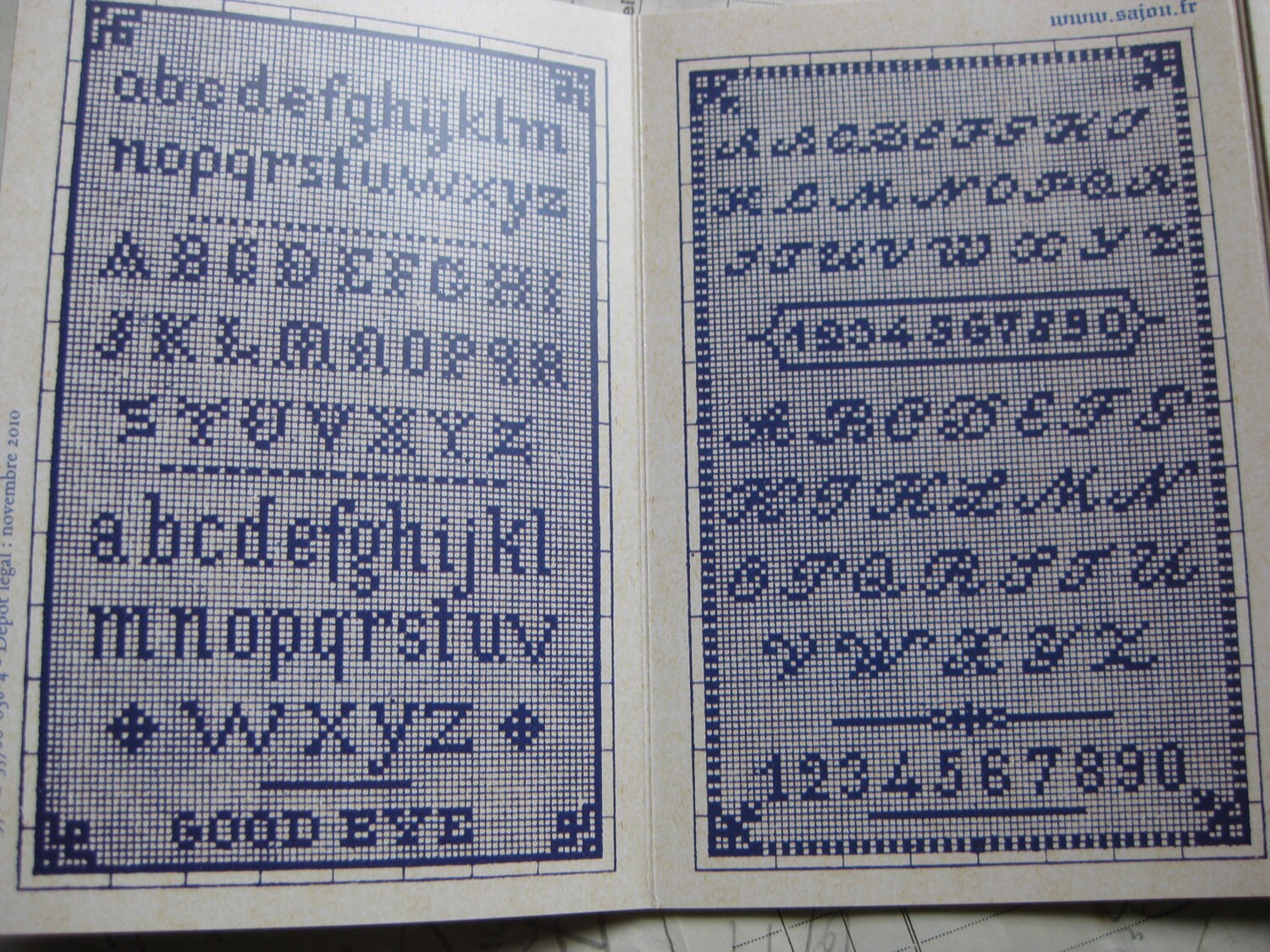 Sajou Mauve Cross Stitch Album 105- French Vintage Alphabet Samplers