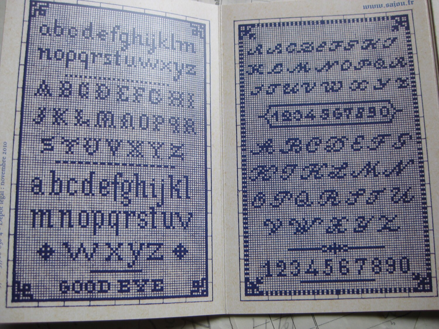 Sajou Mauve Cross Stitch Album 105- French Vintage Alphabet Samplers