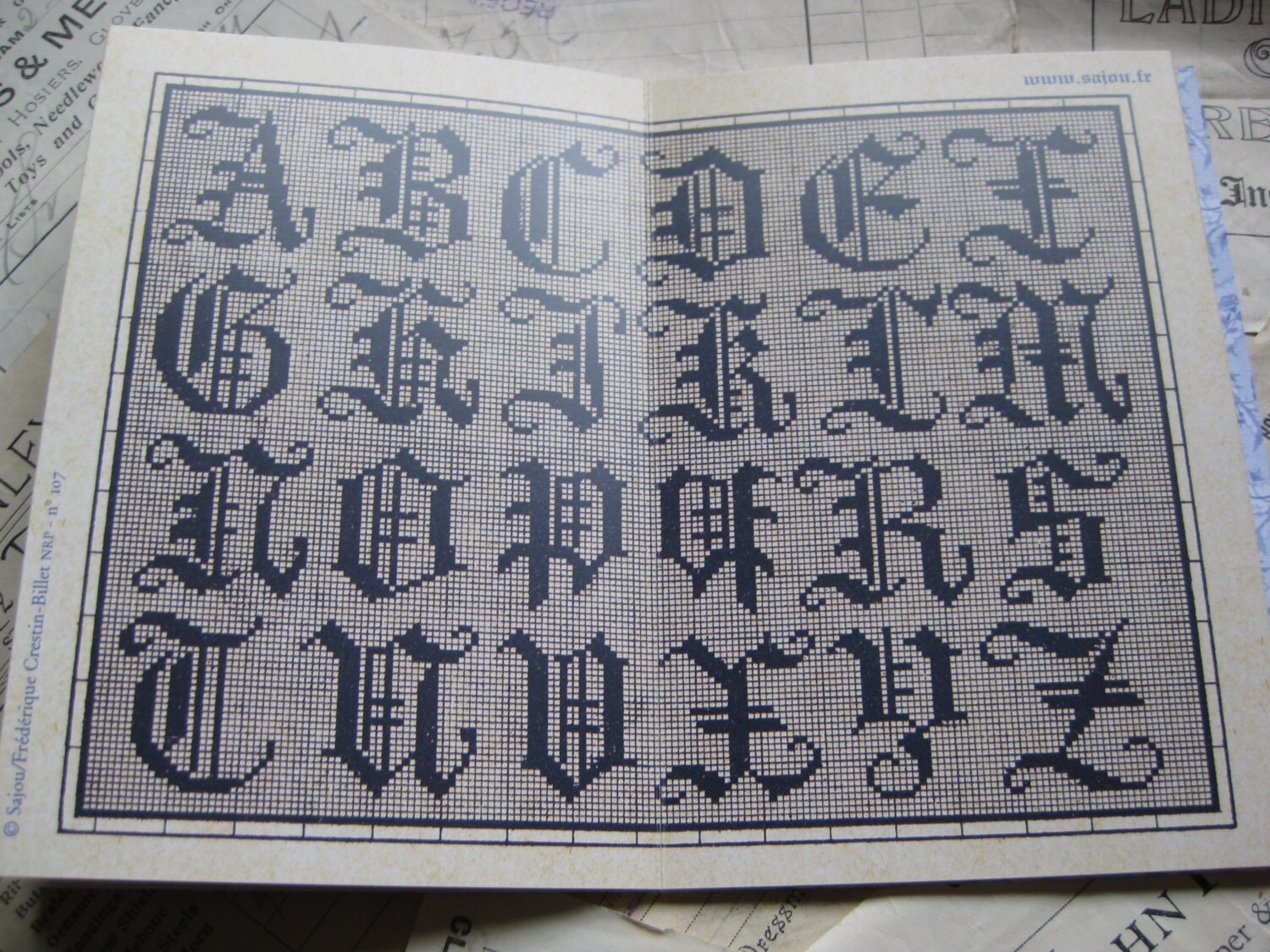 Sajou Mauve Cross Stitch Album 107- French Vintage Alphabets
