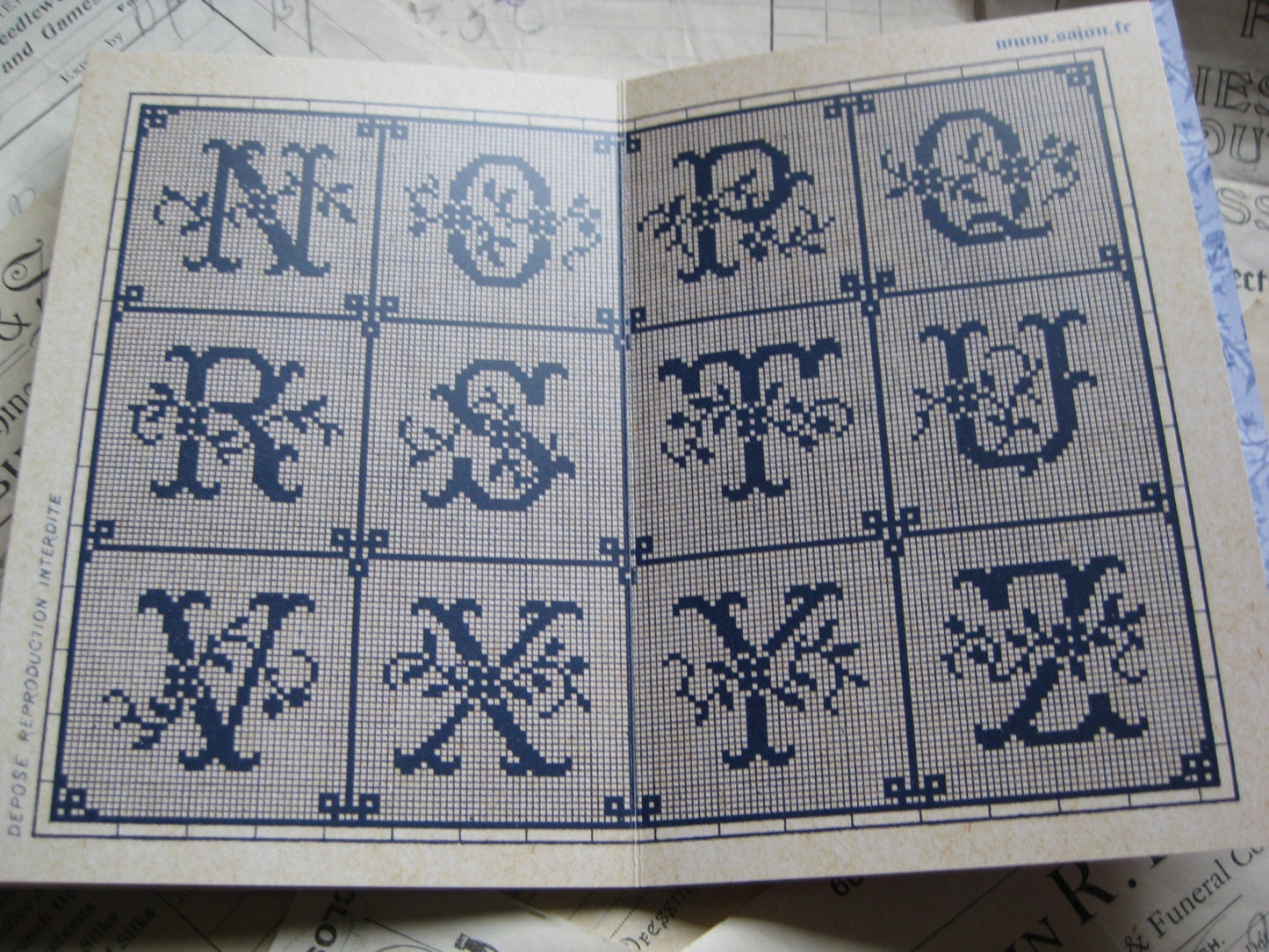 Sajou Mauve Cross Stitch Album 107- French Vintage Alphabets