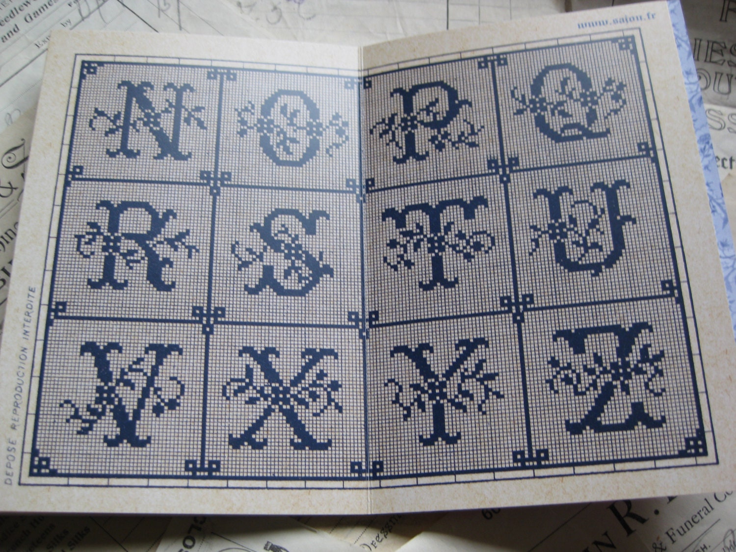 Sajou Mauve Cross Stitch Album 107- French Vintage Alphabets