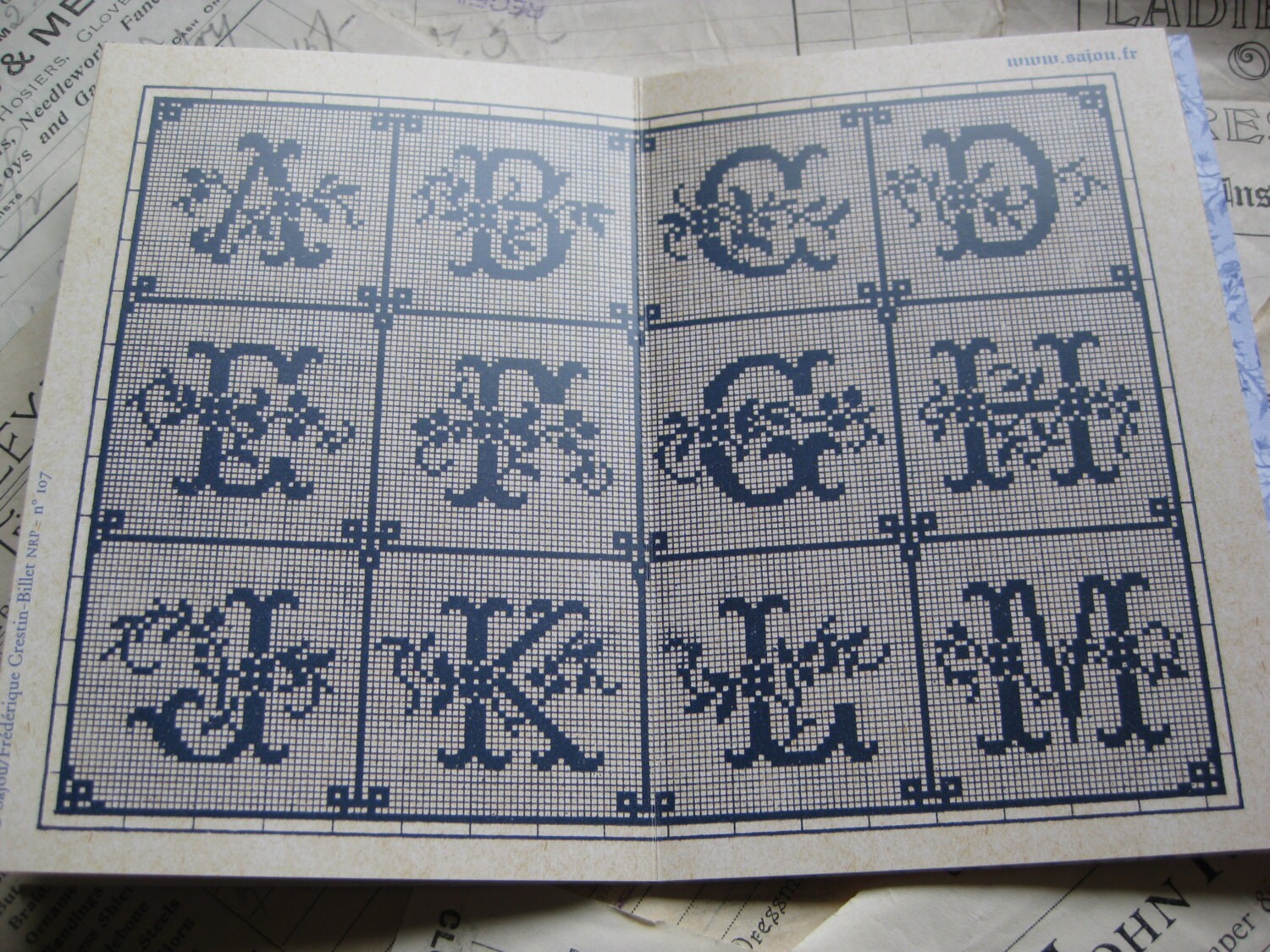 Sajou Mauve Cross Stitch Album 107- French Vintage Alphabets