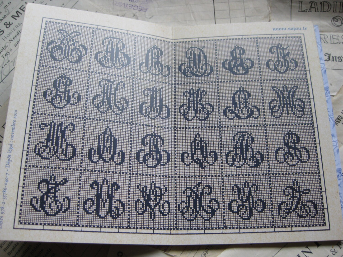 Sajou Mauve Cross Stitch Album 107- French Vintage Alphabets