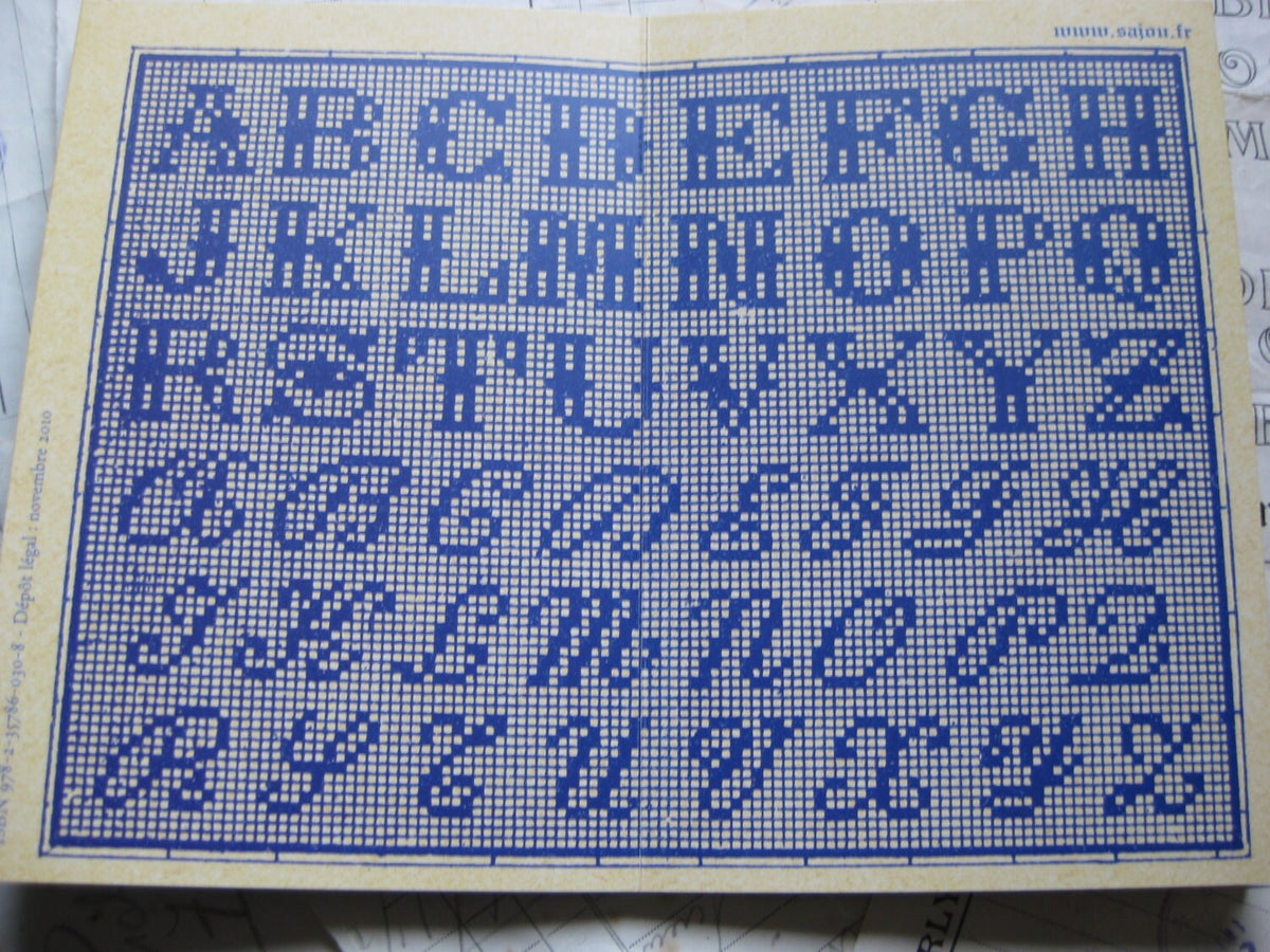 Sajou Blue Cross Stitch Album No.5- French Vintage Alphabets