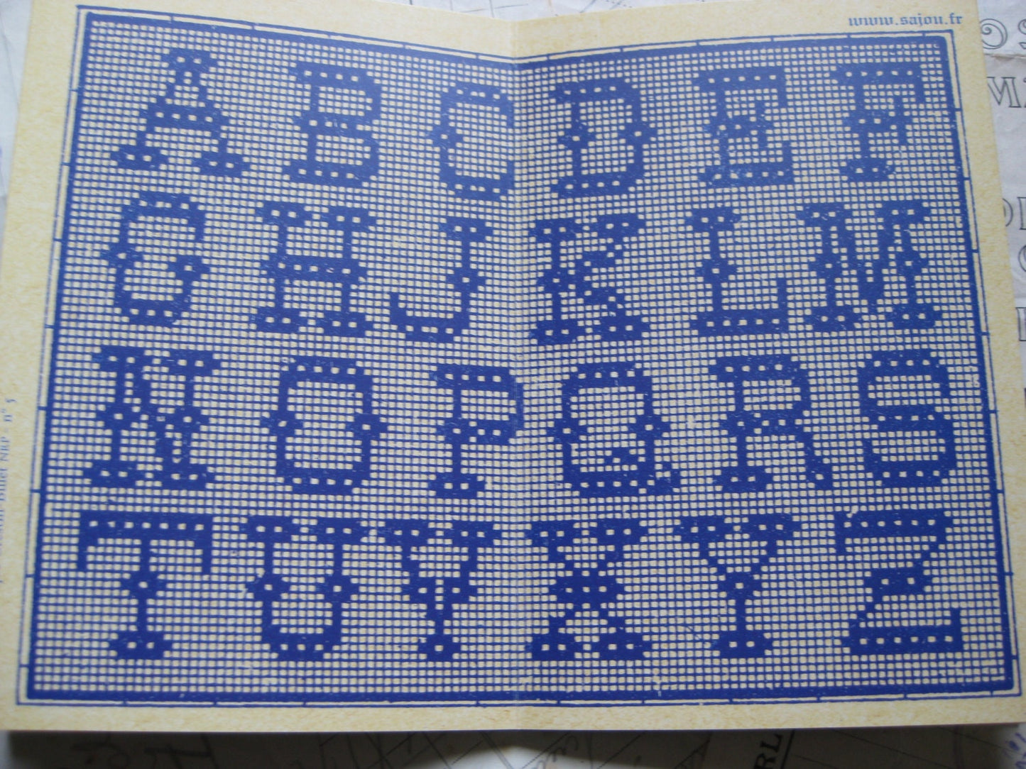 Sajou Blue Cross Stitch Album No.5- French Vintage Alphabets