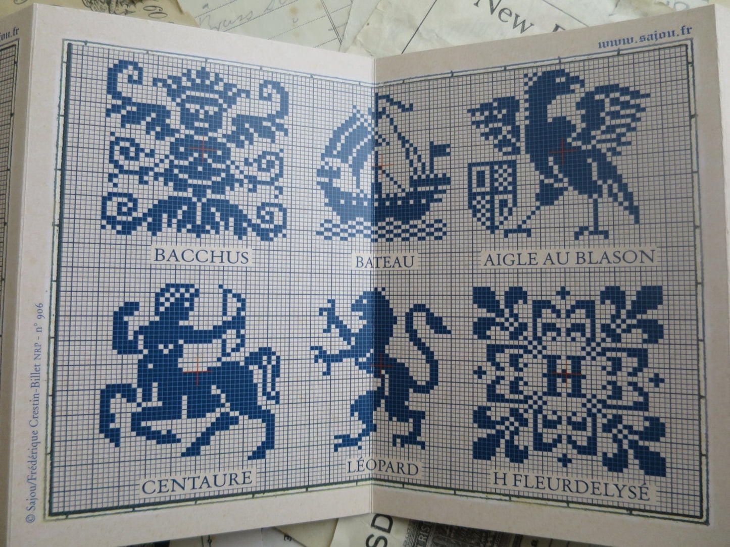 Sajou Red Cross Stitch Album 906- Traditional Motif Designs