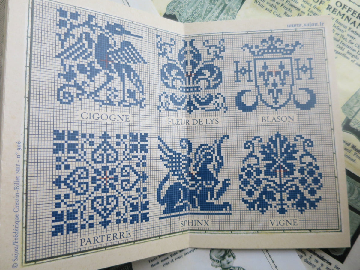 Sajou Red Cross Stitch Album 906- Traditional Motif Designs