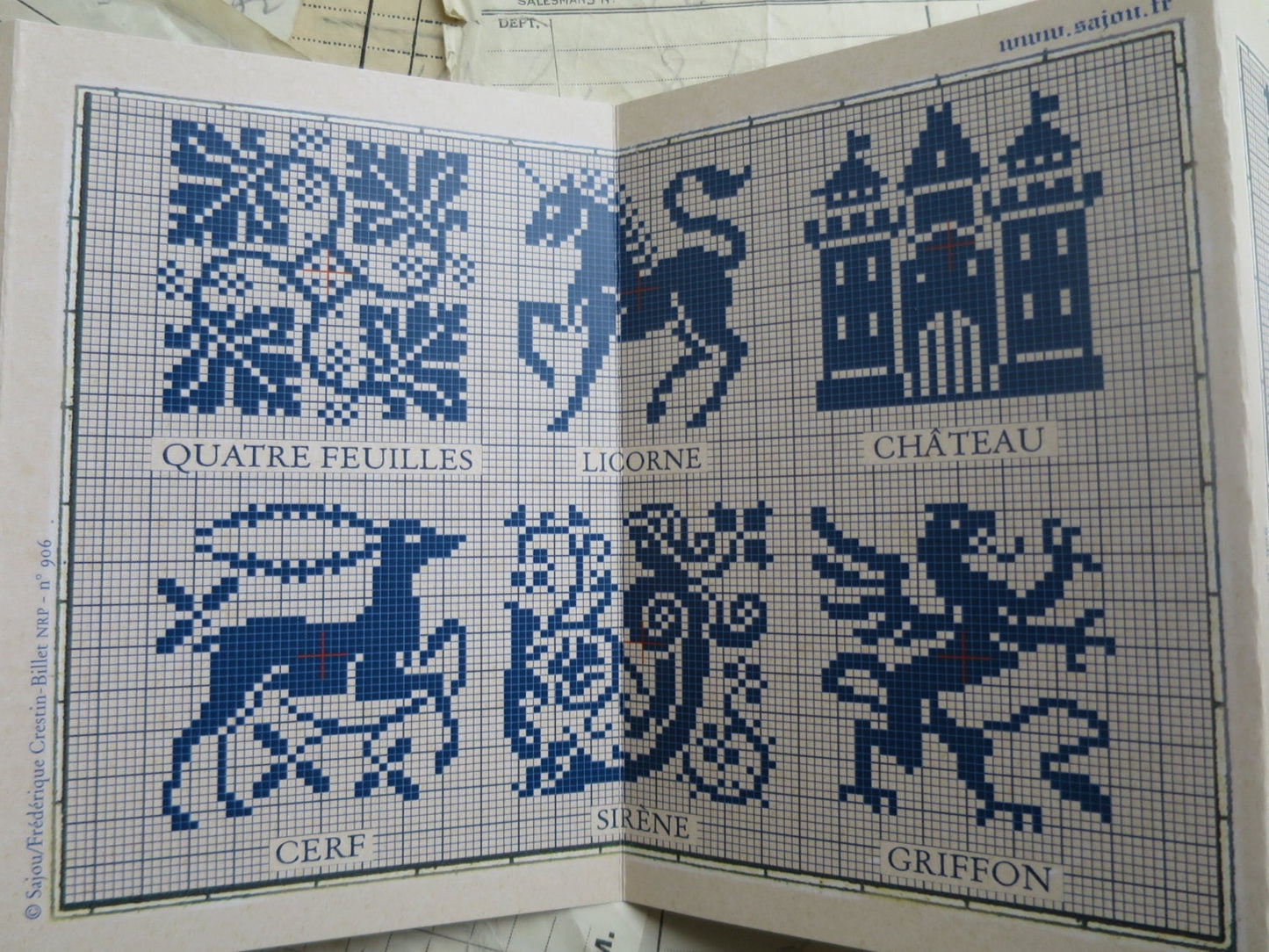 Sajou Red Cross Stitch Album 906- Traditional Motif Designs