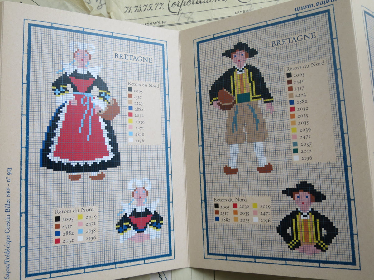 Sajou Red Cross Stitch Album 913- French Regional Costumes