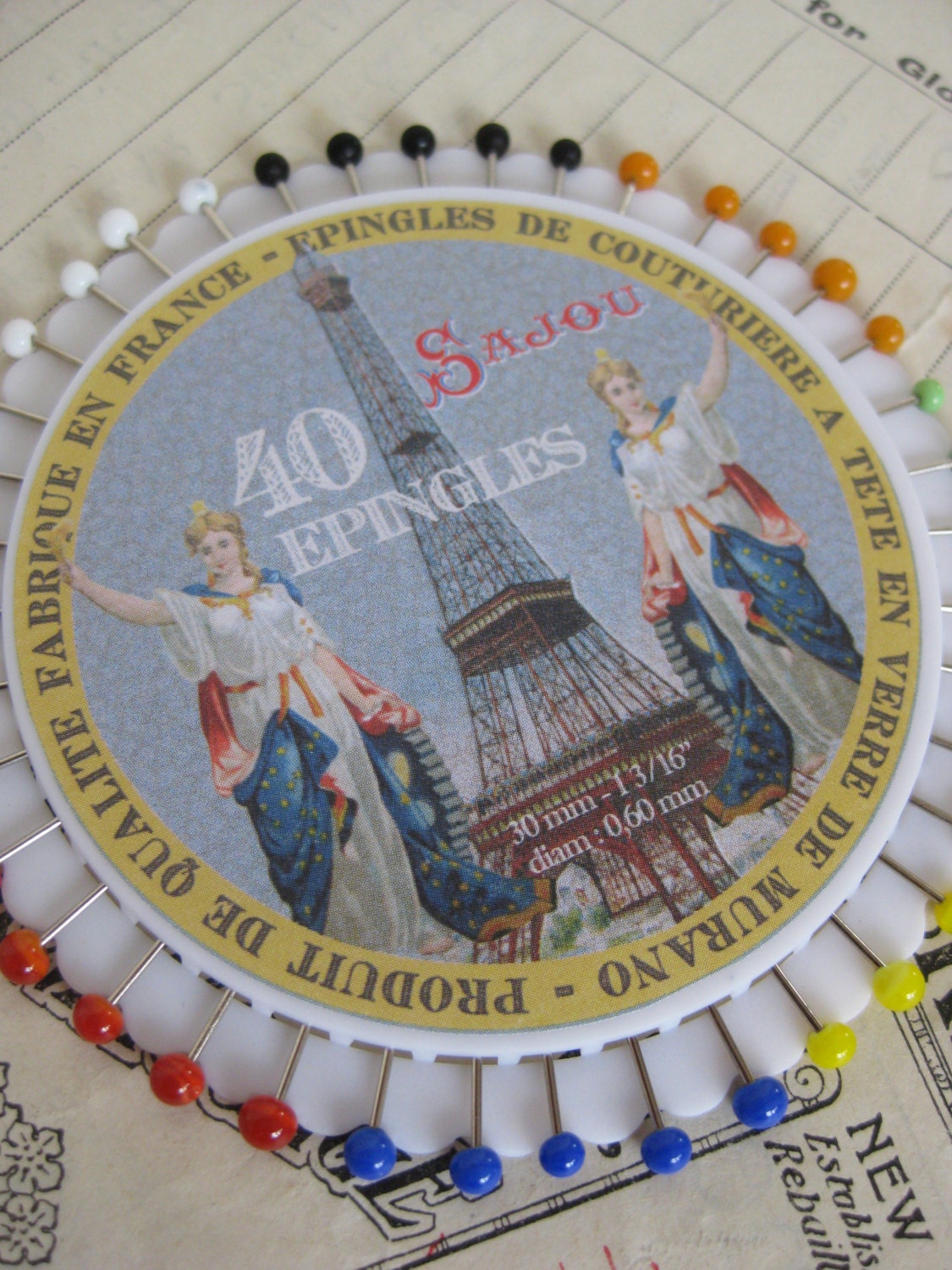 Sajou Rosette 40 Murano Glass Dress Making Pins
