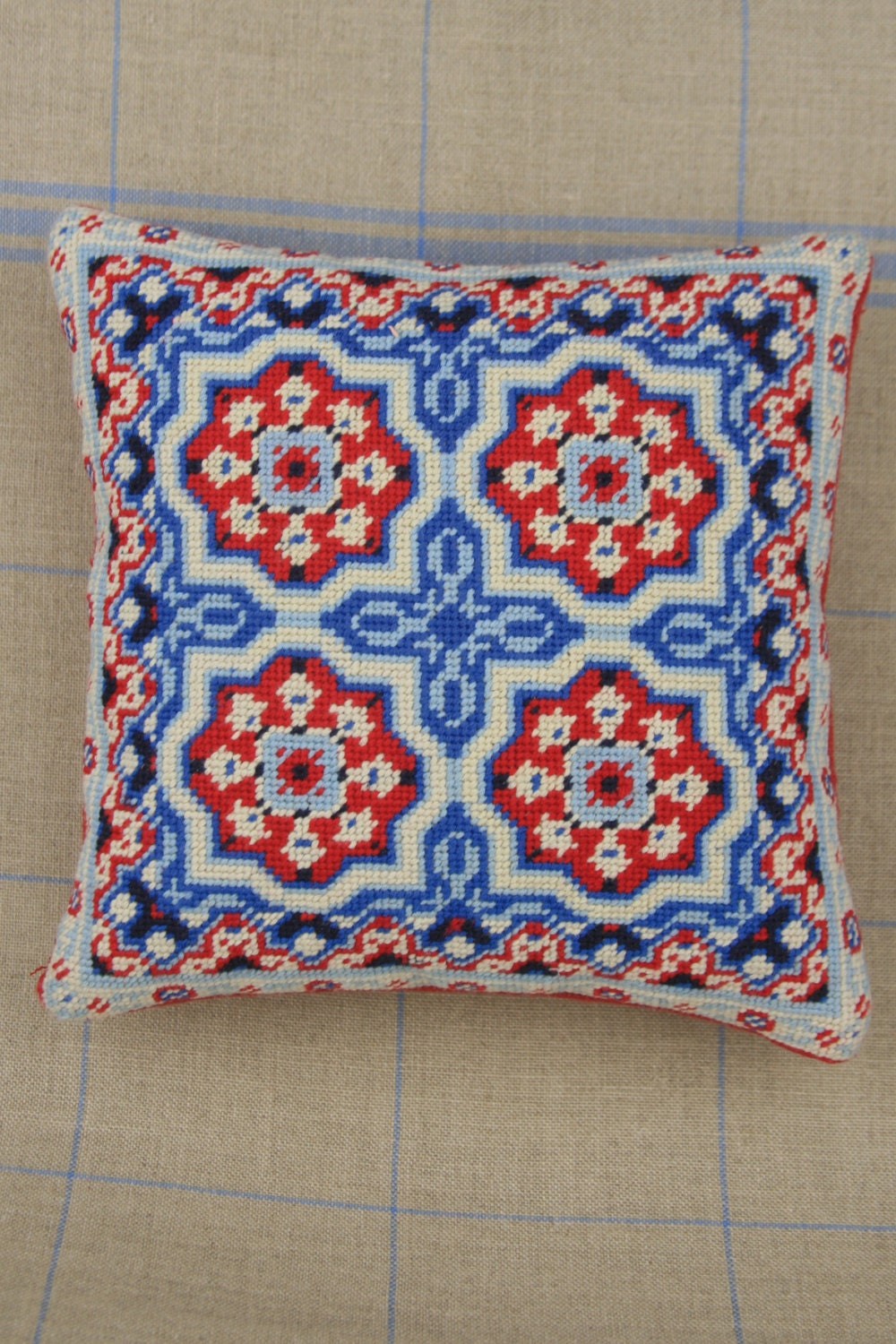 Sajou French Cement Tile Basketweave Needlepoint Tapestry Kit- Villedieu