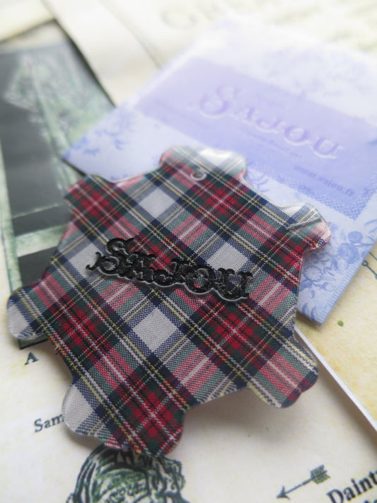 Sajou French Luxury Thread Card Winder- Mauchaline Ware Scottish Tartan