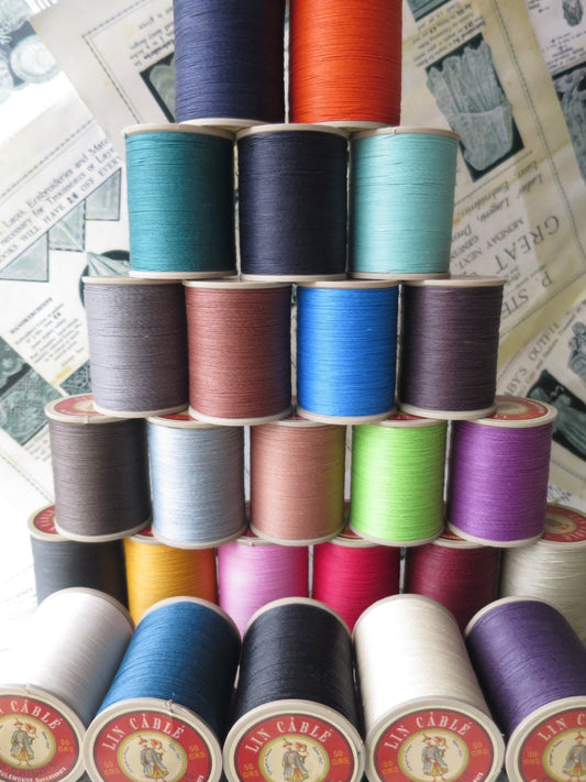 Sajou Linen Cable No.332 Fil au Chinois Waxed Corded Linen Leatherwork Thread 0.77mm- 50g Spool