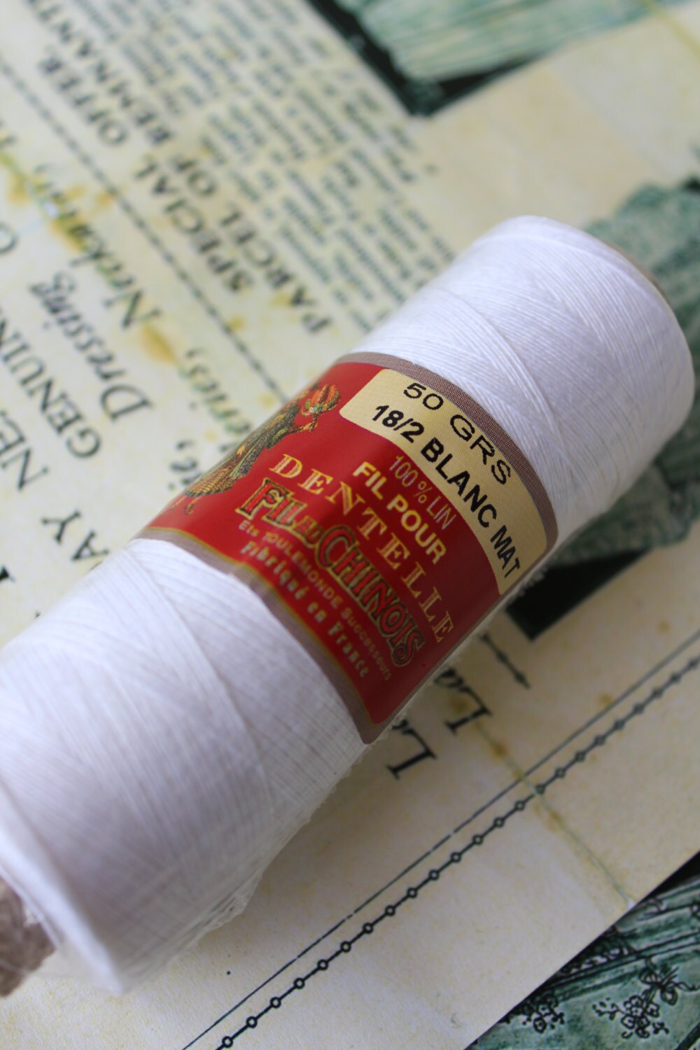 Sajou White Matt Linen Fil au Chinois Lace Making Thread- All Sizes- 18-60