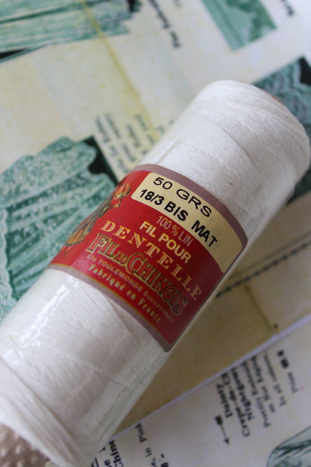 Sajou Ecru Matt Linen Fil au Chinois Lace Making Thread- All Sizes- 18-60