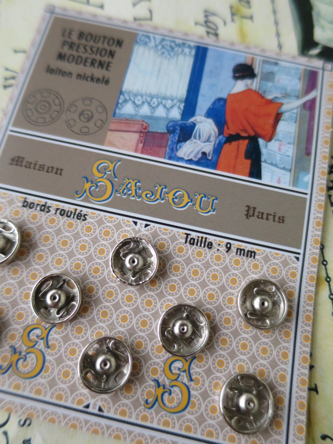 Sajou Nickle Carded Press Studs Snaps- Sizes- 6mm, 7mm, 8mm, 9mm, 11.5mm & 15.5mm
