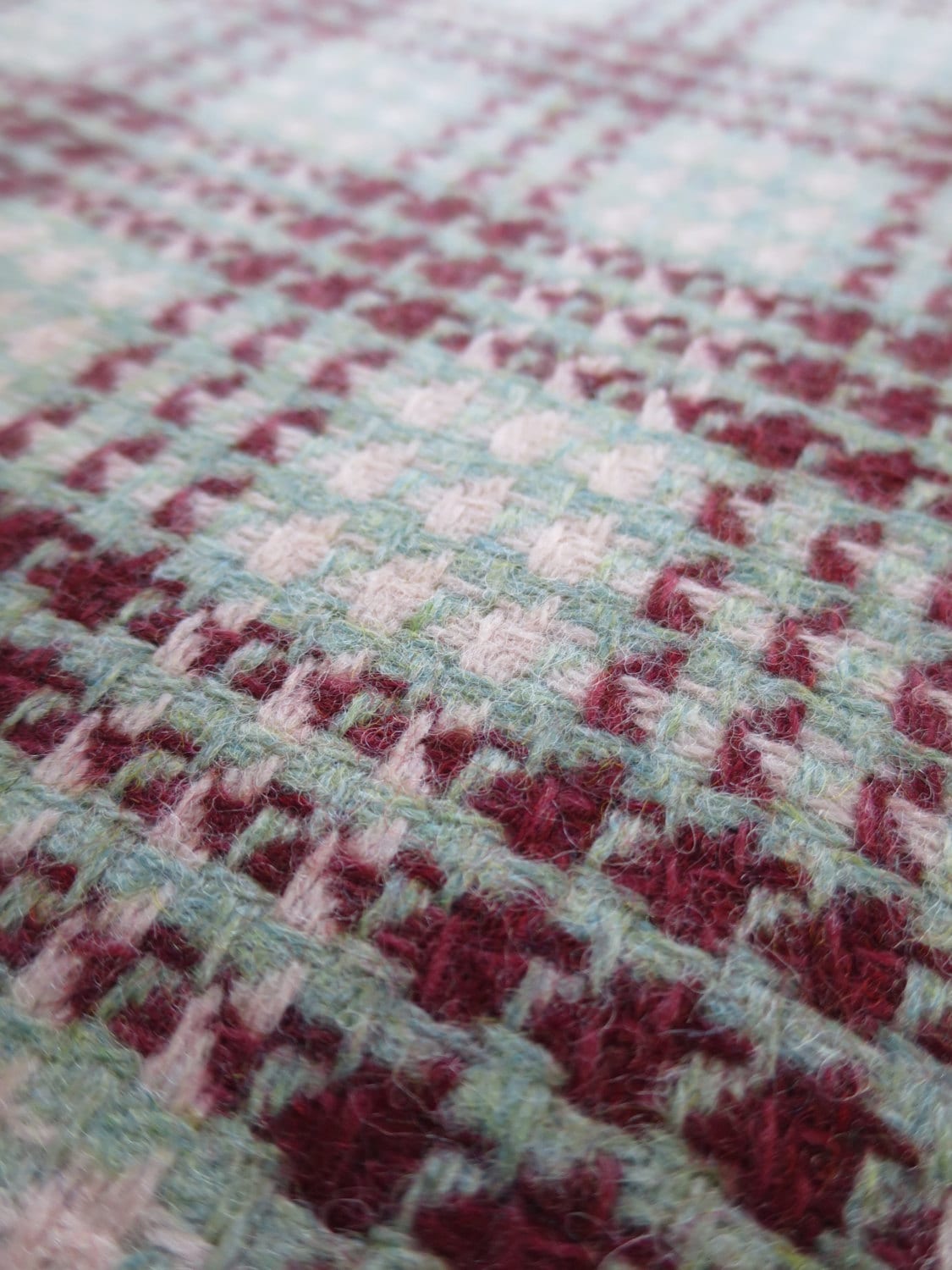 Scottish Tweed Wool Fabric- Patterned Check Tweed - By the Meter